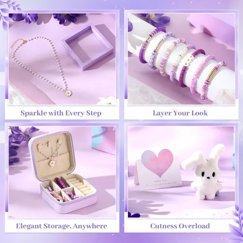 Miniatura 3 de Eurzom 16 piezas de regalos de moda para adolescentes, regalo de cumpleaños para niñas adolescentes de 12 a 16 años, bata de maquillaje peluda