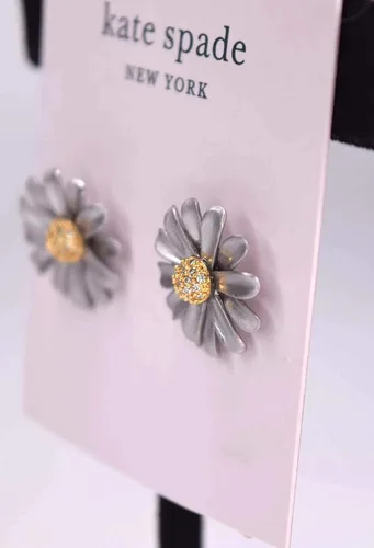 Miniatura 3 de Kate Spade New York Into The Bloom - Aretes de plata con tachuelas, talla única, multicolor, Plata, Circonia cúbica