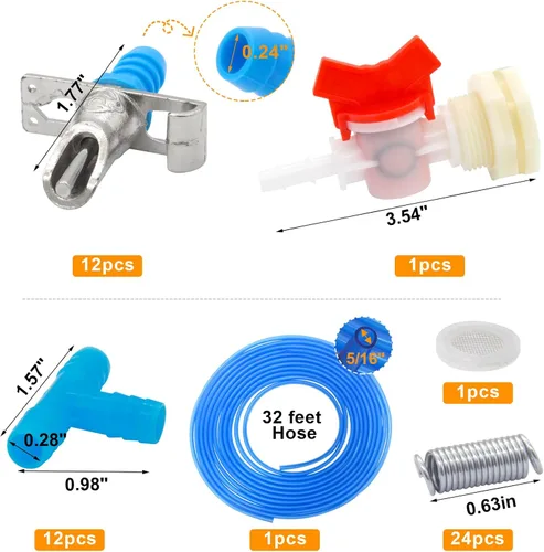Miniatura 3 de El kit de riego automático para conejo incluye 12 comederos para bebederos de pezón, manguera de identificación inodoro de 32 pies de 5/16 pulgadas