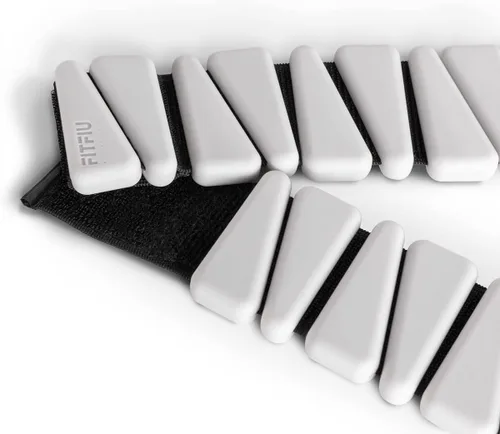 Miniatura 5 de Fitfiu Kit de fitness de 2 pulseras de pesas de 1.10 libras cada una de Acer en silicona blanca suave para añadir resistencia en muñecas y tobillos