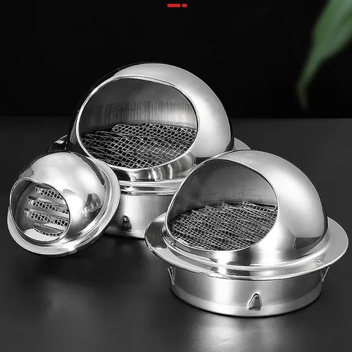 Miniatura 2 de Tapa de acero inoxidable 304 para chimenea, cubierta de ventilación de salida de aire de pared exterior, campana extractora, cubierta protectora