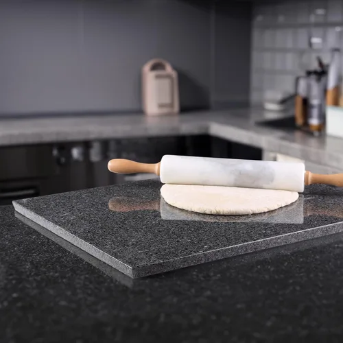 Miniatura 4 de Koville Tabla de Cortar de Mármol Natural para Cocina, 16x20 pulgadas Losa de Mármol Extra Grande Hecha a Mano para Queso, Charcutería, Tabla