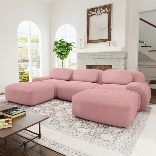 Miniatura 41 de Sofás seccional modular de 80" sin huesos modernos para sala de estar, juego de sofás comprimidos de 2 plazas con asiento profundo, sin necesidad