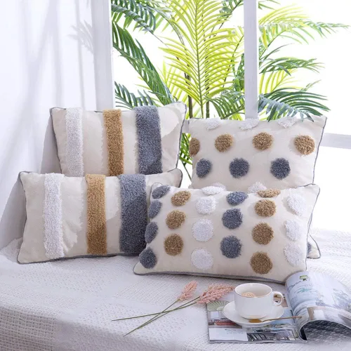 Miniatura 4 de vctops Fundas de almohada decorativas de estilo marroquí, estilo marroquí, estilo bohemio, tejidas, cuadradas, para cama, sala de estar, sofá