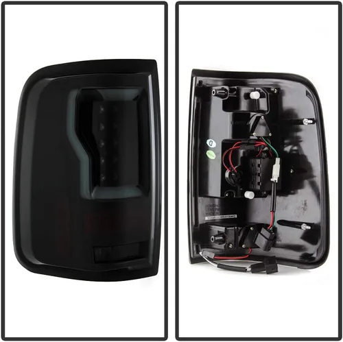 Miniatura 2 de ACANII - Para Ford F150 Styleside Pickup 2004-2008, carcasa negra, lente ahumada, luces traseras de tubo LED, lámparas de freno izquierda+derecha
