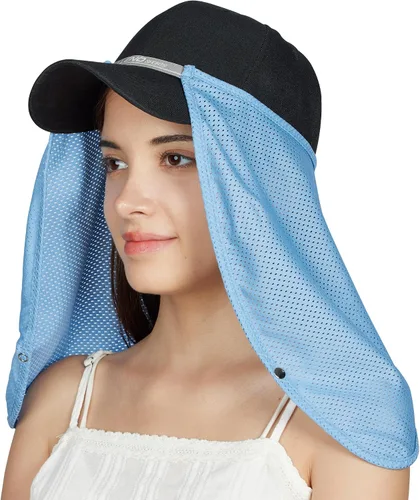 Miniatura 4 de Sombrero de sol de malla de enfriamiento Escudo Cuello Cortina Transpirable Guardia Polainas Protección UV Unisex Hombres Mujeres Cubierta facial