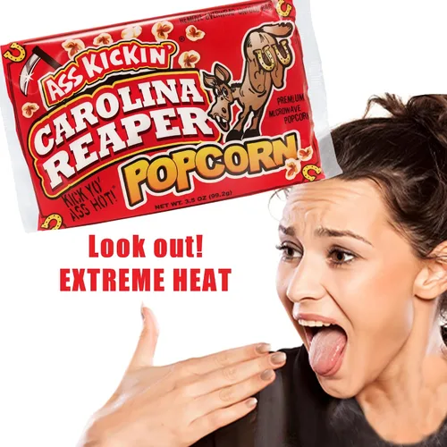 Miniatura 6 de KICKIN' Carolina Reaper - Palomitas de maíz para microondas con pimienta – Paquete de 6 – Palomitas de maíz gourmet picantes – Son una gran