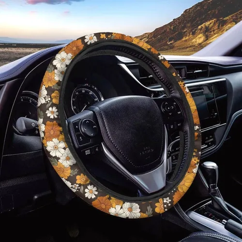 Miniatura 20 de Funda de volante de 15 pulgadas, naranja, para automóvil - Fundas de volante de auto de Batimóvil, accesorios de Halloween, de neopreno, Murciélago