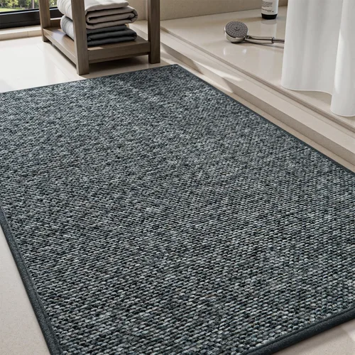 PADOOR Tapetes de baño finos, trenzados para baño, tapetes de baño con parte trasera de goma antideslizante, lavables a máquina y de secado rápido,