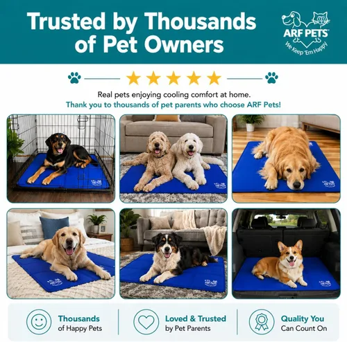 Miniatura 3 de Arf Pets Alfombrilla de enfriamiento para perros – Almohadilla de gel de auto-enfriamiento para camas, perreras y jaulas Duradera, no tóxica