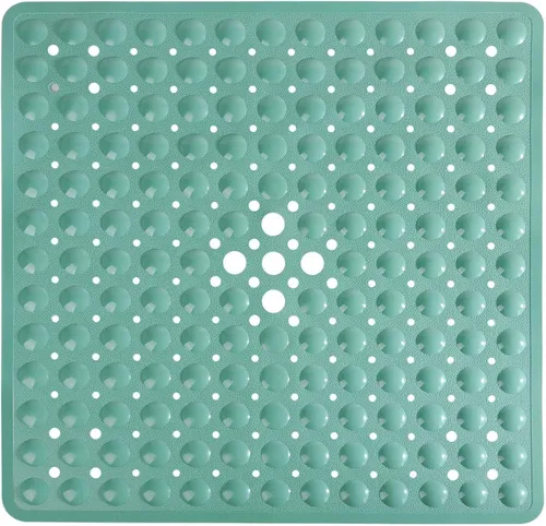 Miniatura 12 de Yimobra Tapete para ducha antideslizante, 21 x 21 pulgadas, tapete cuadrado suave para ducha con ventosas y agujeros de drenaje, tapetes para baño
