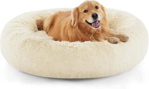 Miniatura 22 de Bedsure - Cama relajante para perro mediano, lavable, tipo dona, cama para gato, antideslizante, redonda, afelpada, mullida, de piel sintética