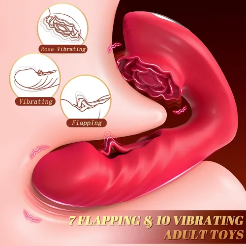 Miniatura 2 de G Spot Vibrador con aletas para mujer, bragas vibradoras con 10 modos de vibración y aleteo, pezones de clítoris, juguetes sexuales