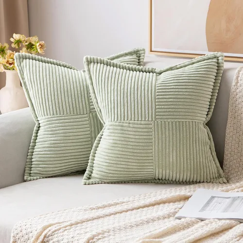 Miniatura 28 de MIULEE - Juego de 2 fundas de almohada decorativas para sofá, cama, sala de estar, 18 x 18 pulgadas, azul bohemio, acentos de estilo bohemio