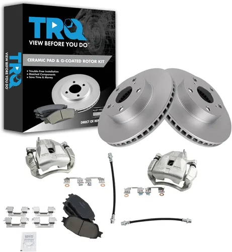 Miniatura 33 de TRQ Kit de pastillas de freno y rotor de cerámica delantera compatible con Chevrolet Malibu 2016
