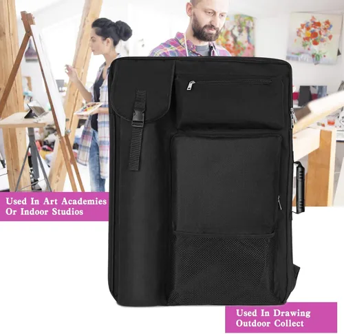 Miniatura 5 de TreochtFUN Bolsas de arte para suministros Portafolio Estuche 19 X 25.5 para almacenamiento A2 Tablero de lona A3 Cuaderno de bocetos - Llevar obras