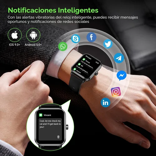 Miniatura 2 de Reloj inteligente para hombres – 1.85 pulgadas HD 2026 actualizado Fitness Tracker Bluetooth Llamadas y mensajes de texto Smartwatch con batería