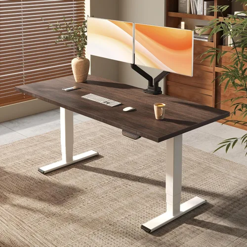 Miniatura 11 de FLEXISPOT E6 MAX - Escritorio de pie de 3 etapas de madera maciza con doble motor de 48 x 24 pulgadas, capacidad de peso de 330 libras, escritorio