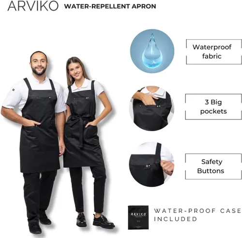 Miniatura 3 de Aquasafe - Delantal impermeable con espalda cruzada, unisex, talla única