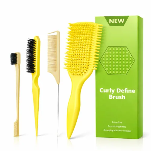 Miniatura 7 de Cepillo desenredante para cabello rizado, cepillo ligero para cabello rizado con diseño ventilado para un fácil deslizamiento, desenreda sin Negro