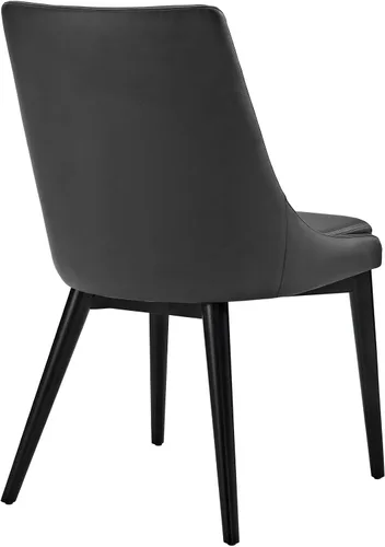 Miniatura 4 de Modway Viscount Mid-Century - Silla tapizada de piel sintética moderna para cocina y comedor, color negro
