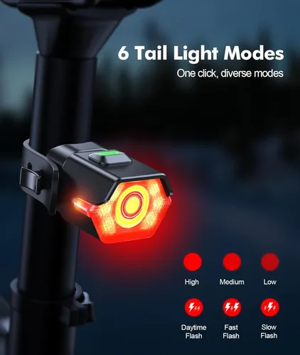 Miniatura 4 de Zewdov Super Bright Bike Lights for Night Riding, Adjustable Modes Bicycle Lights Front and Rear, Rechargeable & IP65 Waterproof Bike Headlight and