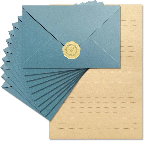 Miniatura 9 de Tuhangcc Juego de papelería de terciopelo de alta calidad, diseño único con 24 hojas de escritura, 12 sobres (4 x 6), elegante kit de escritura