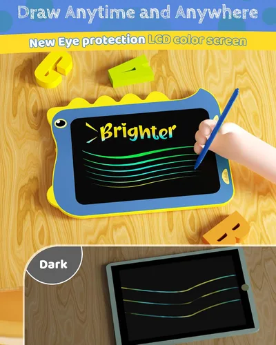 Miniatura 4 de TEKFUN Tableta de escritura LCD para niños, tablero de garabatos, juguetes de dinosaurio, juguetes esenciales de viaje para niños y niñas de 3, 4