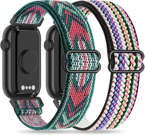 Paquete de 2 bandas elásticas de nailon de 0.63 pulgadas compatibles con FITVII HM08/MorePro HM08/Amzhero-Runfit D26/KALINCO Slim Fitness Tracker