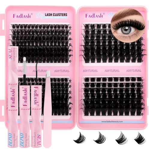 Miniatura 8 de Racimos de pestañas individuales, bandeja mixta, rizado D, extensiones para colocar en casa (40D-0.07 mm-D, 15/32 de pulgada-45/64 de pulgada)