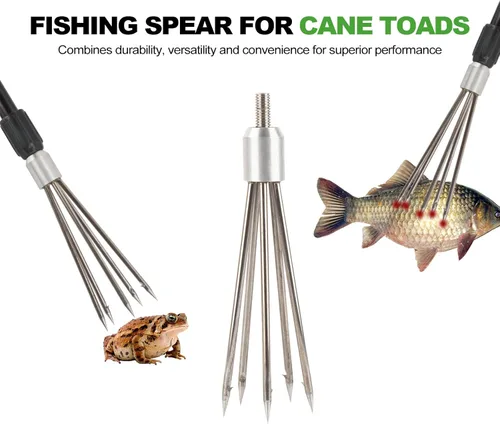 Miniatura 5 de Arpón de pesca Lanza Gig Gaff tenedor gancho para rana caña sapo ranas toro Bufo platija pez topos quitar trampa captura