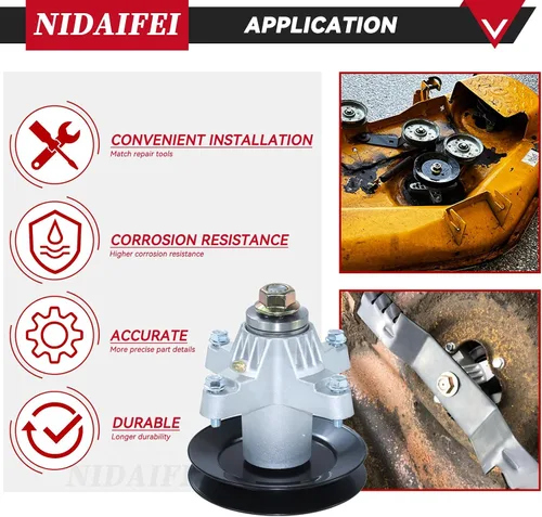 Miniatura 9 de Paquete de 3 unidades engrasado 918-04125C kit de montaje de husillo con polea tensora 756-04129B 954-04164 correa que sustituye a la correa