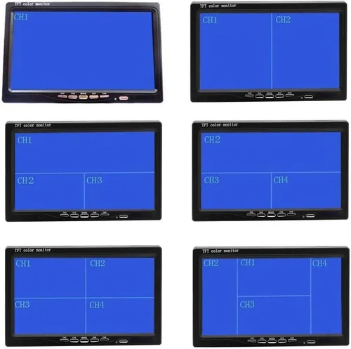 Miniatura 2 de Hikity Monitor de cámara de respaldo de vehículo de 7 pulgadas, pantalla LCD HD dividida cuádruple, monitor de automóvil para SUV, furgoneta, RV