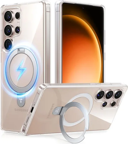 Miniatura 15 de TORRAS Funda magnética de albaricoque pálido para Galaxy S25 Ultra [compatible con Magsafe] soporte de anillo, a prueba de golpes, translúcida