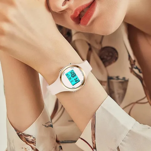 Miniatura 46 de Women LED Display Elecreonic Watch Fashion Chrono Alarm Digital Clock Woman Outdoor Sport Wirstwatch