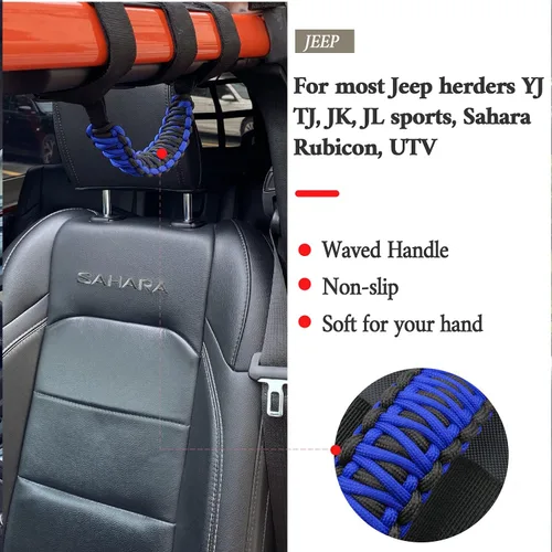 Miniatura 2 de 4 asas de agarre de barra antivuelco compatibles con Jeep Wrangler JLU JK JKU TJ YJ LJ JT JL y Gladiator JT 1987-2021 UTV y ATV, se adapta a barras
