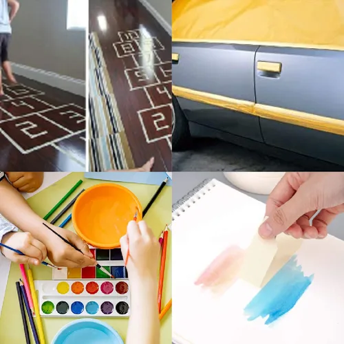 Miniatura 7 de ADHES - Cinta adhesiva amarilla para pintores, 0.7 pulgadas x 55 yardas x 6 rollos, cinta segura para pared sin residuos para pintura de pared