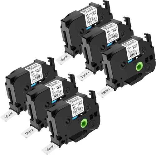 Miniatura 20 de NineLeaf Paquete de 6 cintas de etiquetas compatibles con Brother TZ TZe TZe-531 TZe531 TZ-531 TZ531 0.472 in 1/2 pulgadas, negro sobre azul
