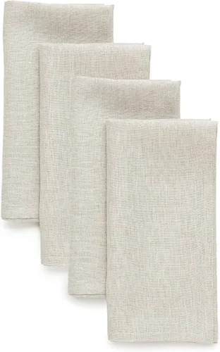 Miniatura 40 de Solino Home Athena - Juego de 4 manteles individuales cuadrados de lino natural claro de 14 x 14 pulgadas, manteles individuales 100 % lino puro