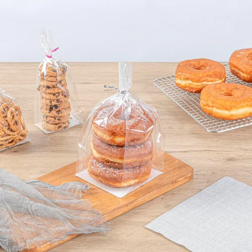 Miniatura 5 de Restaurantware Bolsas de celofán con fondo plano y sellado térmico para sándwiches Bolsas de celofán sellables para alimentos - Bolsa con refuerzo