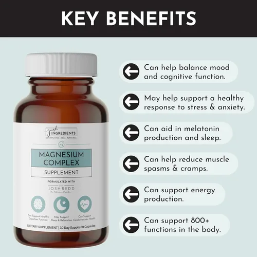 Miniatura 3 de Just Ingredients Complejo de magnesio – Cinco formas biodisponibles para relajación, sueño, apoyo al estado de ánimo – Cápsulas – 60