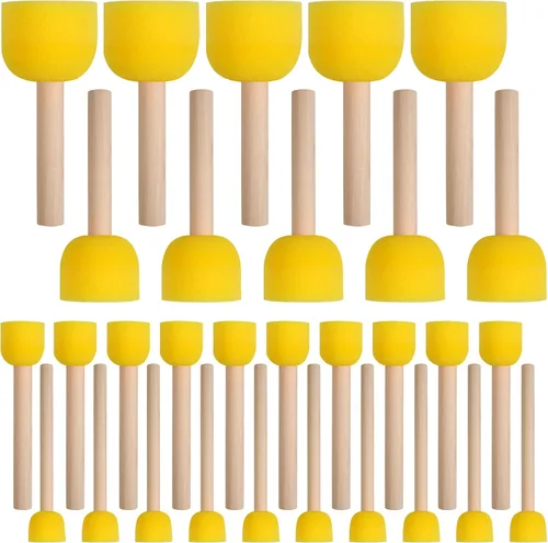 Juego de 30 esponjas redondas, pinceles de esponja redondos para pintar, esponjas de pintura para acrílico, herramientas de pintura para niños,