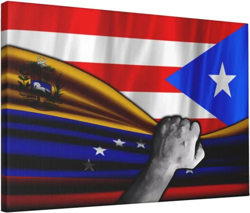 Miniatura 13 de Lienzo decorativo para pared, diseño de bandera de Venezuela y bandera cubana de Cuba, impresiones artísticas de pared de 12 x 18 pulgadas, sin