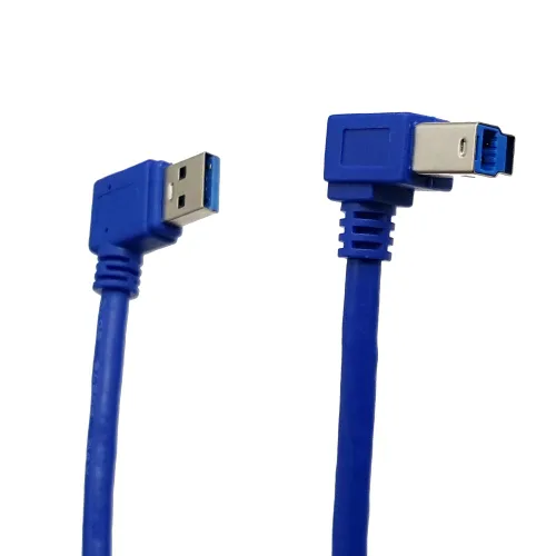 Miniatura 4 de Seadream Cable de impresora USB 3.0 en ángulo; 1 pie/11.8 in SuperSpeed USB3.0 A enchufe macho de 90 grados en ángulo recto a USB 3.0 B macho cable