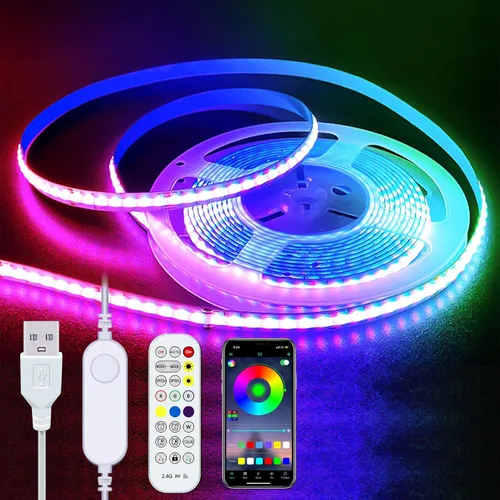 Miniatura 10 de Juego de 2 Paquetes de Tiras de Luces LED de 3.28 Pies COB Tiras de Luz USB 5V 6500K Blanco Brillante Alta Densidad No Regulable Tira LED Corta