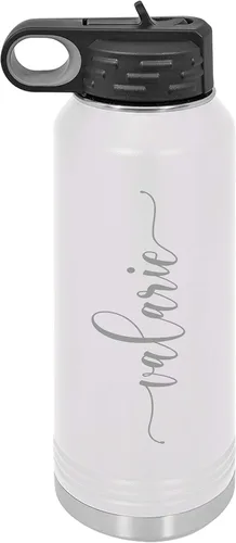 Miniatura 8 de Madi Kay Designs Botella de agua personalizada grabada con láser, acero inoxidable 18/8 aislado, doble pared, cobre aislado al vacío, elige entre 12