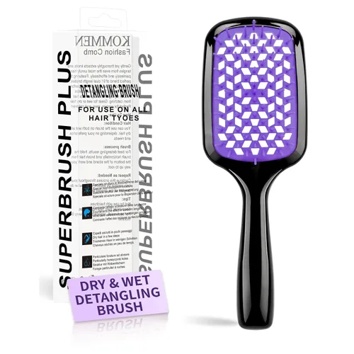 Miniatura 8 de Cepillo desenredante para el cabello, rápido de quitar el pelo anudado, cerdas súper suaves, antiestático, adecuado para cabello seco, húmedo y Azul