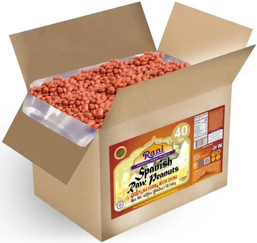 Miniatura 21 de Cacahuetes Rani, enteros crudos con piel (sin cocer, sin sal) 80 onzas (5 libras) 5.0 lbs a granel ~ Todo natural Vegano Kosher Apto
