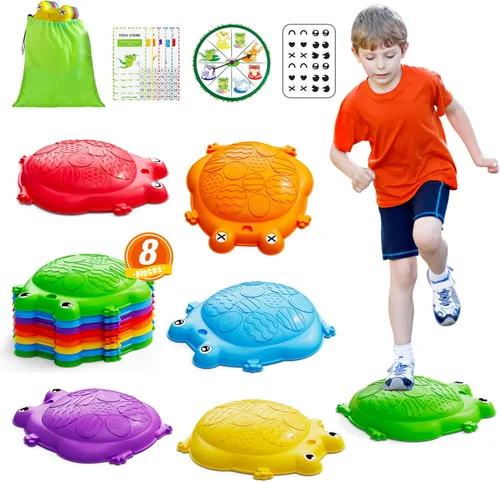 HYES Escalones para niños, 8 piezas de piedras de equilibrio antideslizantes para niños pequeños de 1 a 3 años, juguetes sensoriales para cursos de