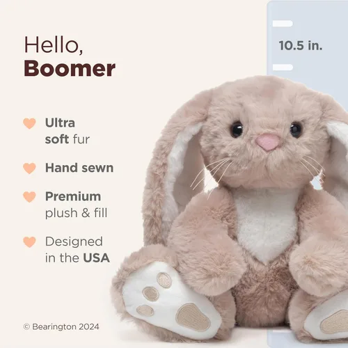Miniatura 2 de Bearington Boomer - Animal de peluche de conejo de Pascua, 10.5 pulgadas, suave, de primera calidad, para acurrucarse todos los días y el tiempo